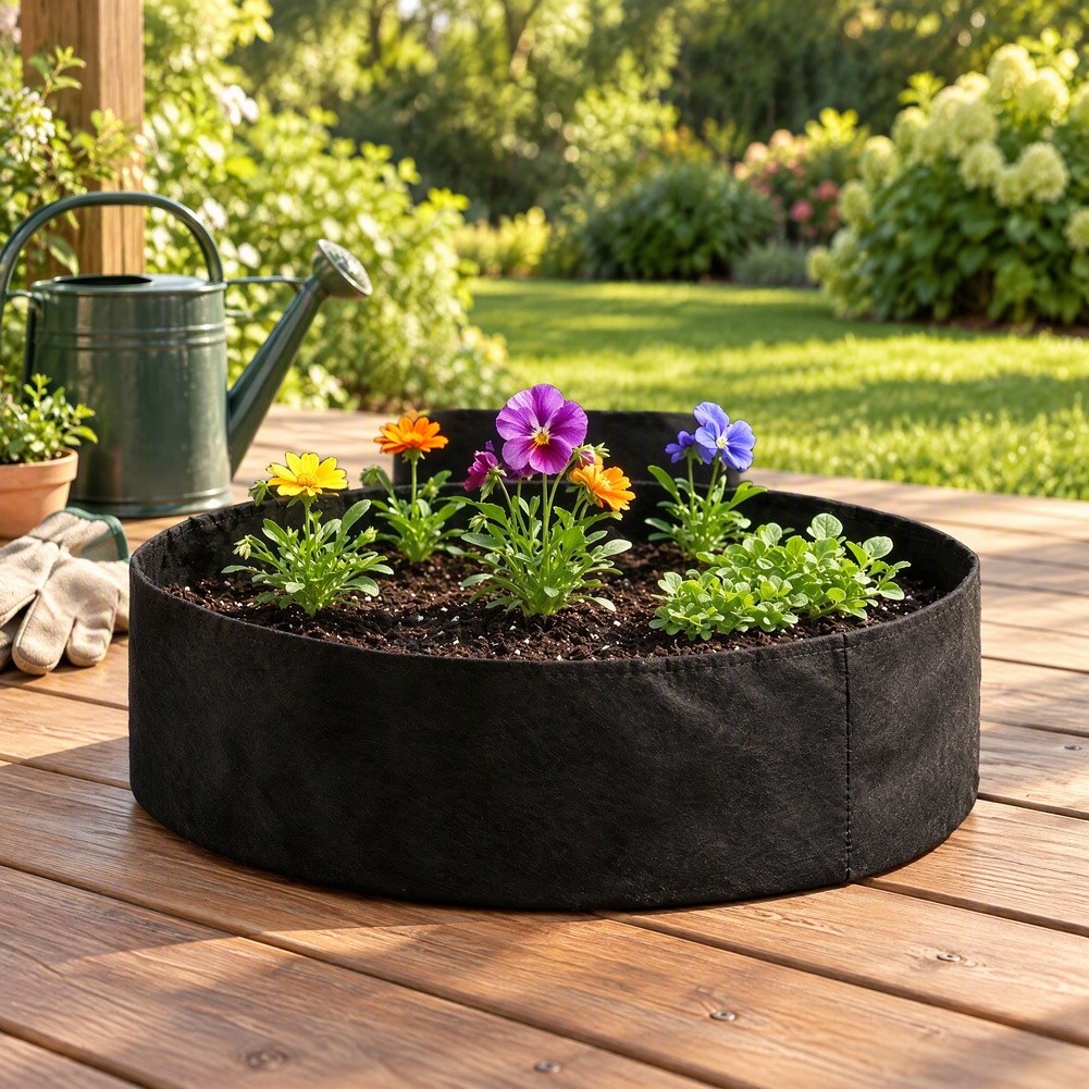 Raised Garden Bed - Large Circular Felt Planting Bag 130x30cm