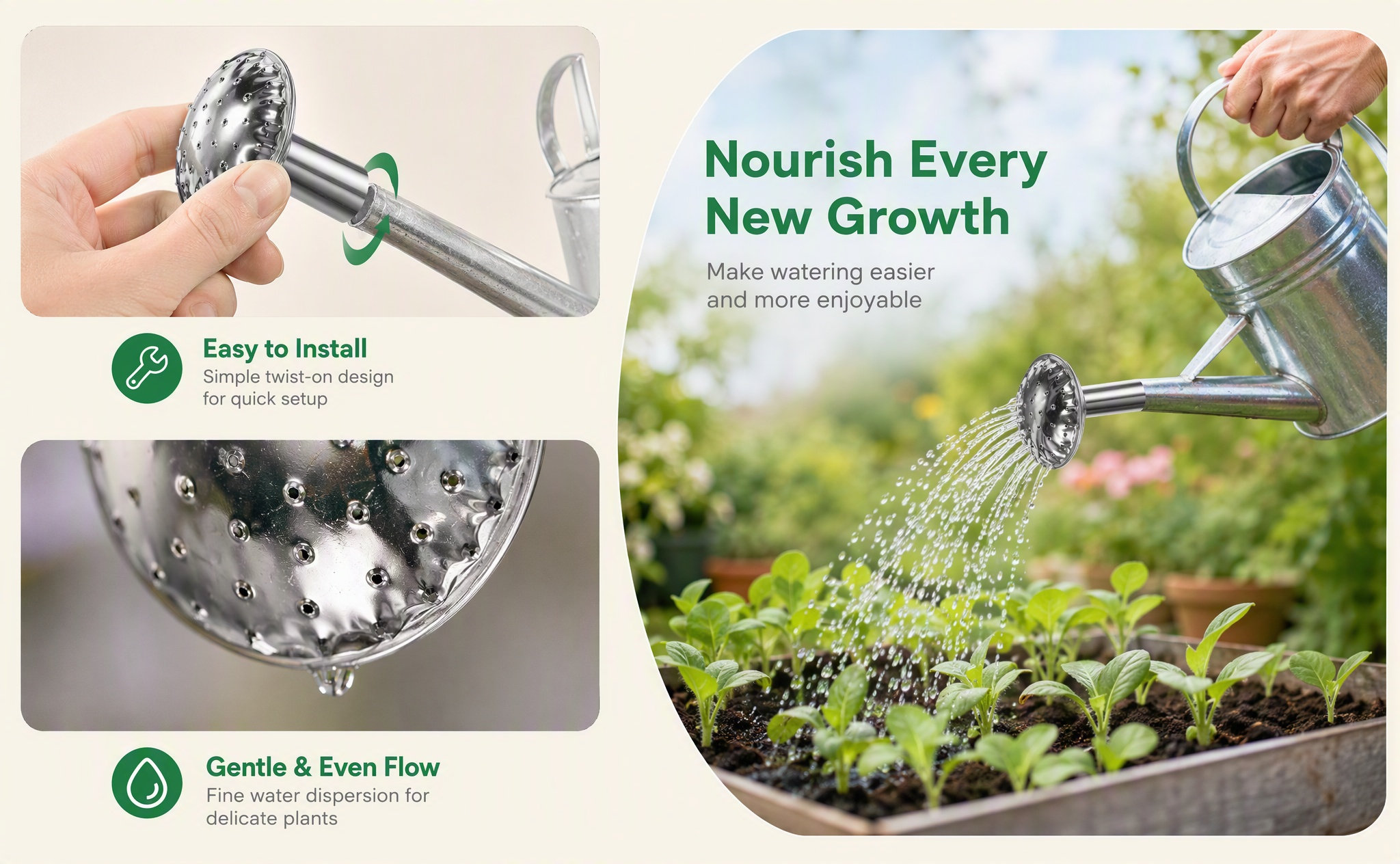 Watering Can - Stainless Steel Watering Can Sprayer Head