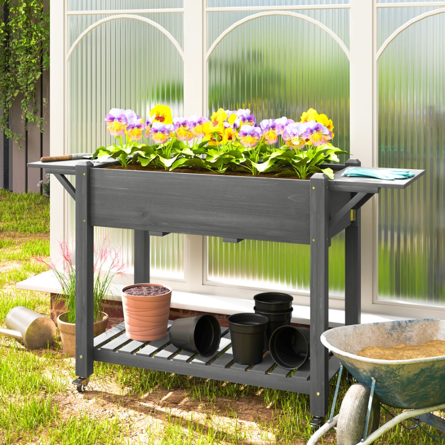 Raised Garden Bed - Wood Raised Planter Box, Elevated Garden