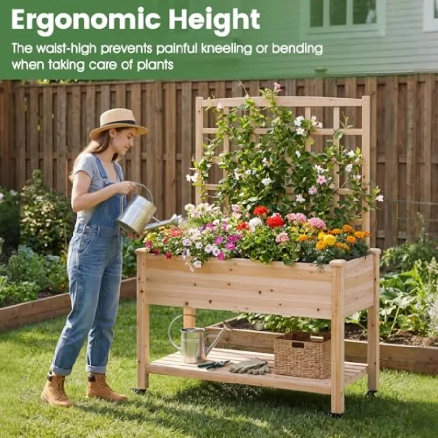 65'' Wooden Raised Garden Bed  - đánh giá và giá Raised Garden Bed