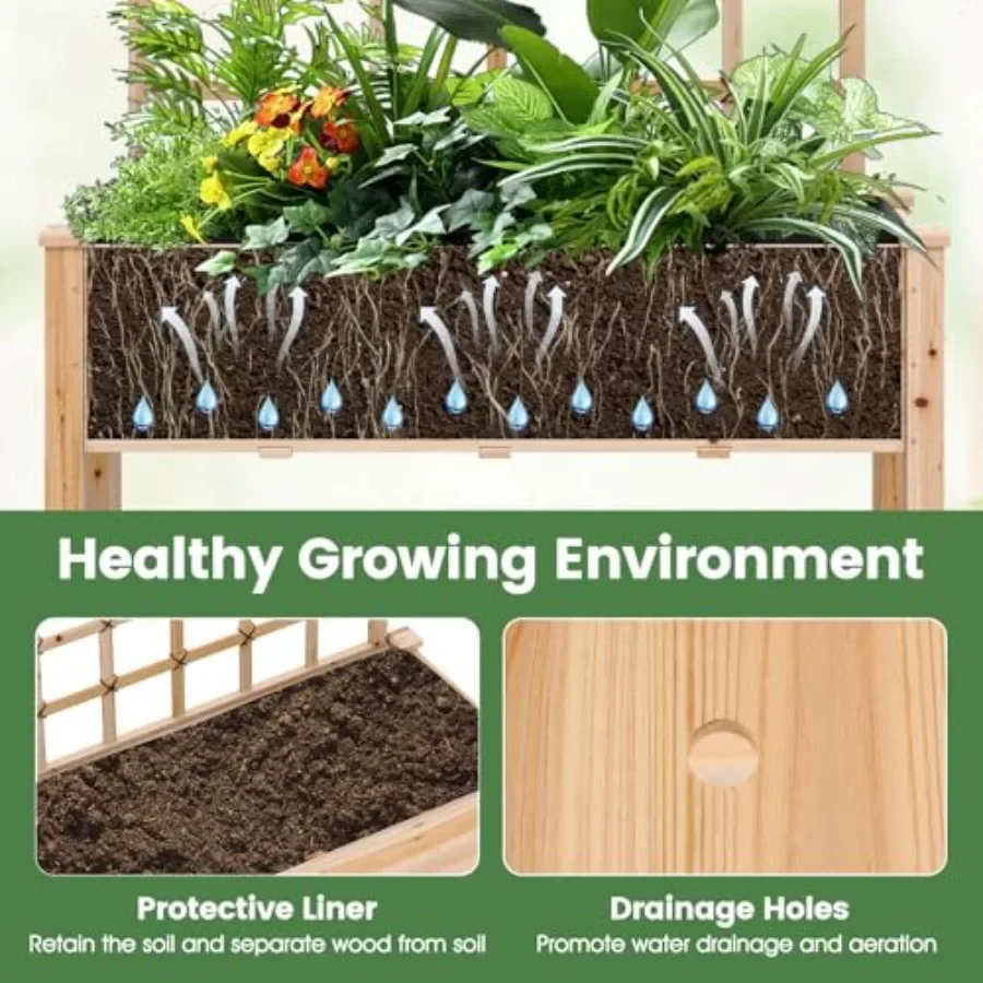 65'' Wooden Raised Garden Bed  - đánh giá và giá Raised Garden Bed