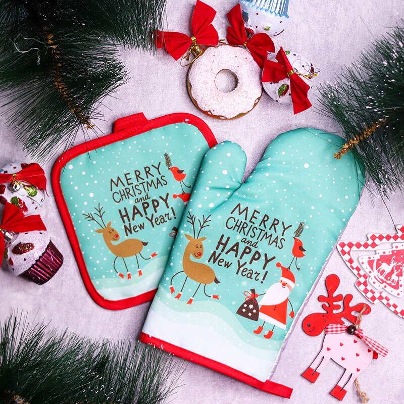 2pcs/set Christmas Oven Mitts  - đánh giá và giá Garden Gloves