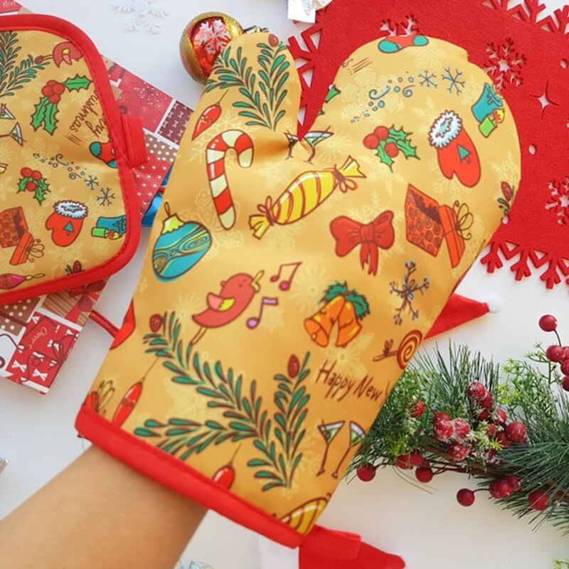 2pcs/set Christmas Oven Mitts  - đánh giá và giá Garden Gloves